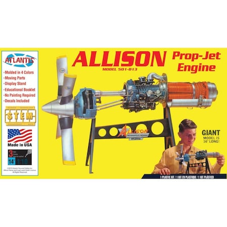 Atlantis Models 1-10 Scale Allison Model 501-D13 Prop-Jet Engine Plastic Figures AANH1551